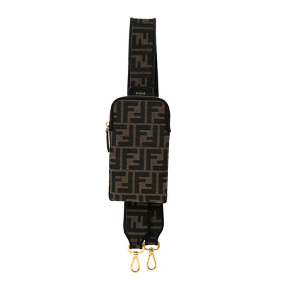 Fendi Fabric Jacquard FF 1974 Cell Pocket Strap You Tobacco Moro Black 1 of 8