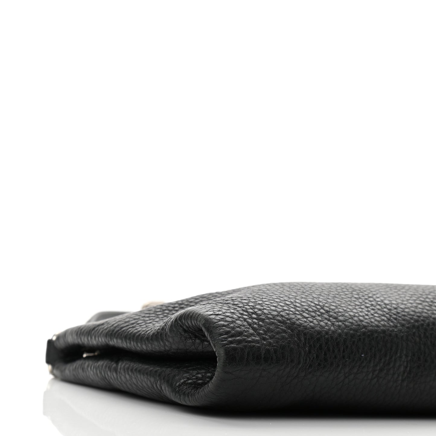 Vitello Daino Zippered Crossbody Bag Black