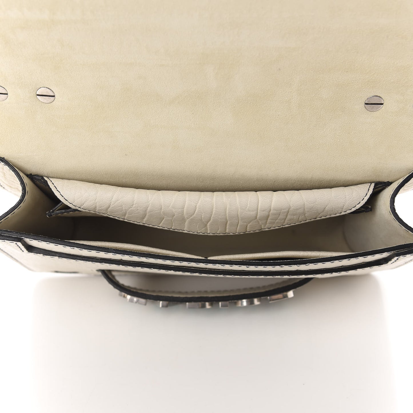 Canyon Grained Lambskin J'Adior Chain Flap Bag Off White