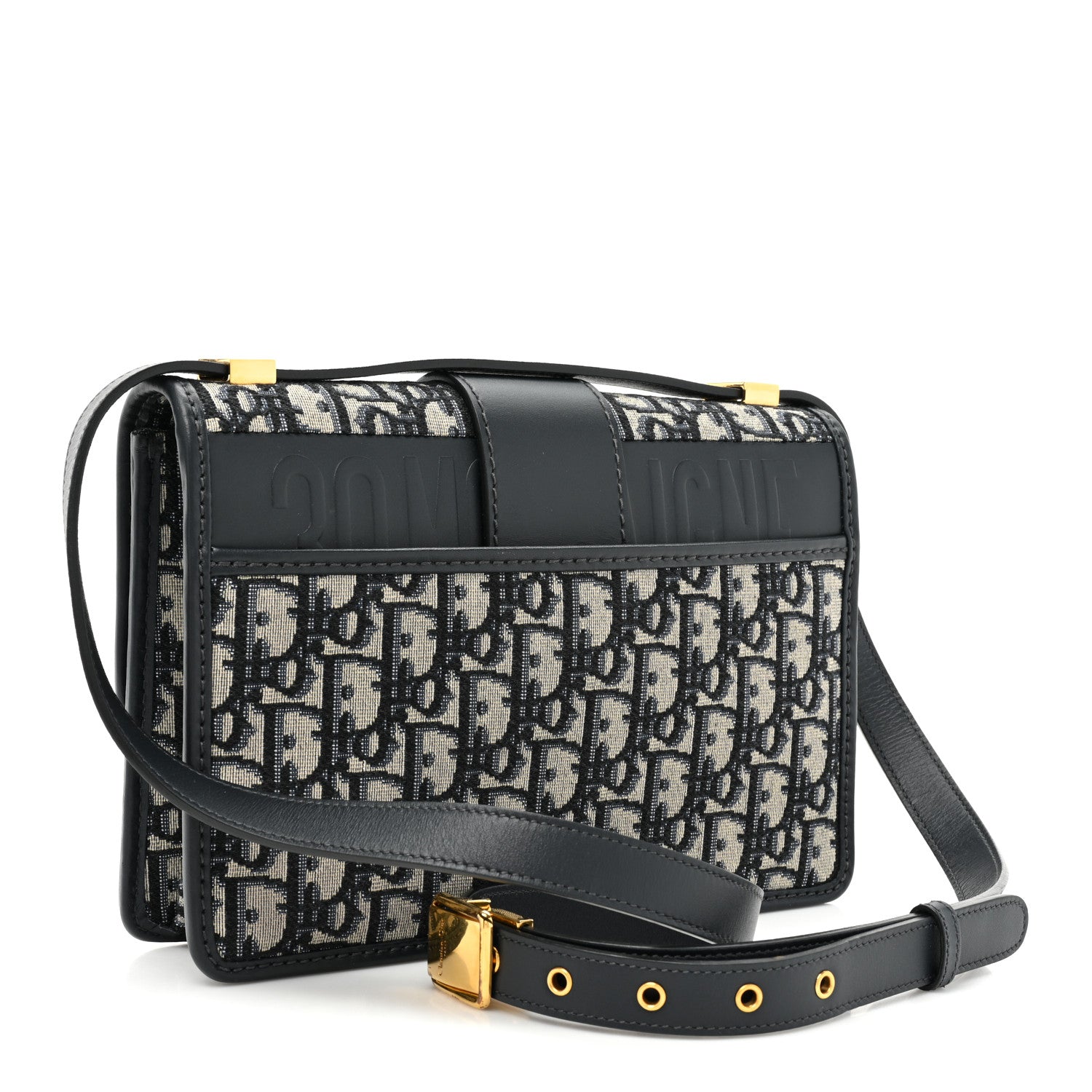 Christian Dior Oblique 30 Montaigne Flap Bag Blue 3 of 12
