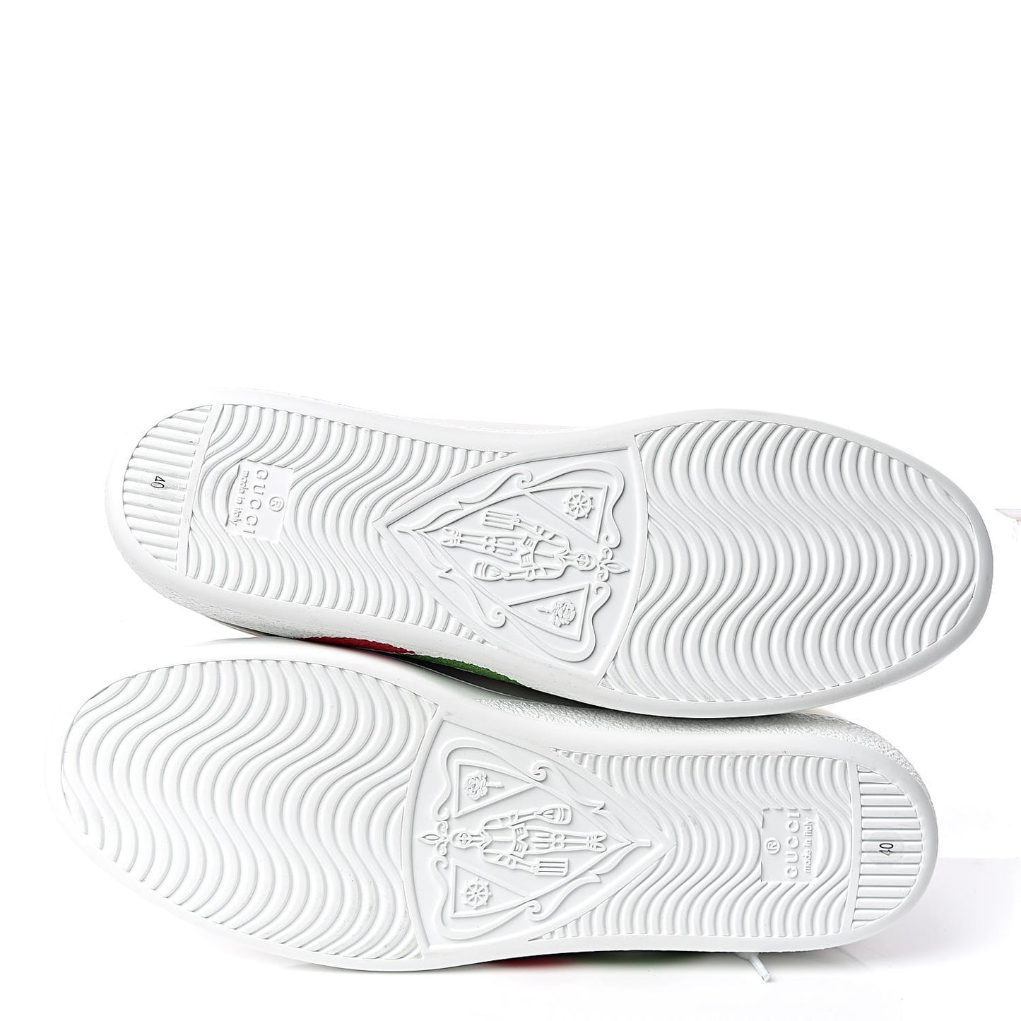 Calfskin Interlocking G Womens New Ace Sneakers 40 White Red Flame Green