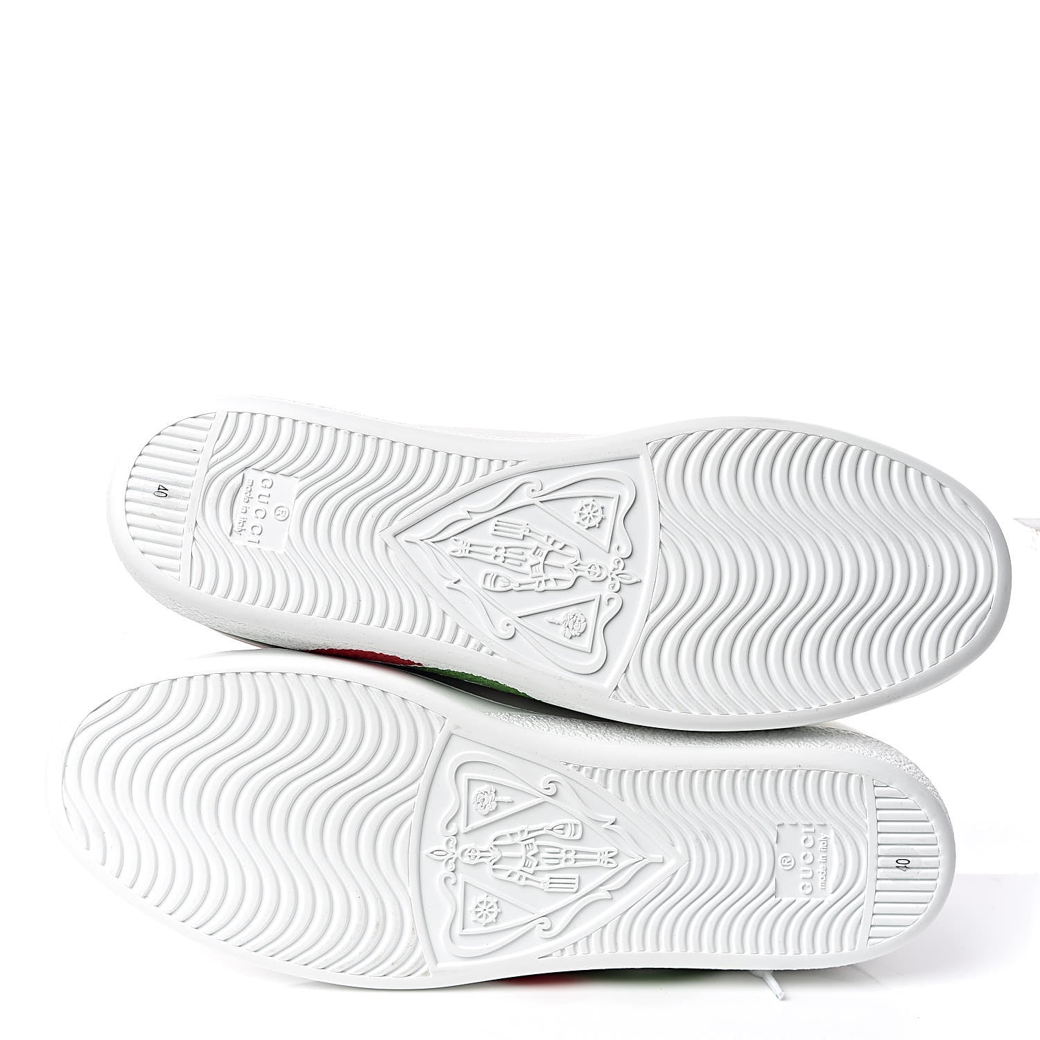 Gucci Calfskin Interlocking G Womens New Ace Sneakers 40 White Red Flame Green 8 of 9
