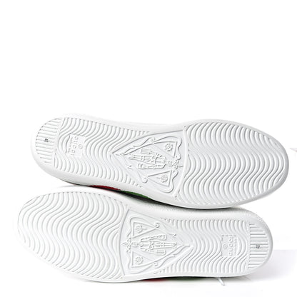Gucci Calfskin Interlocking G Womens New Ace Sneakers 40 White Red Flame Green 8 of 9