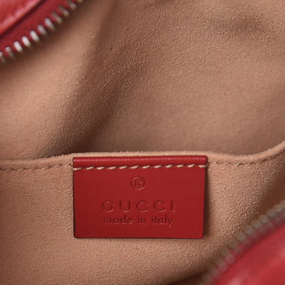 Gucci Calfskin Matelasse Mini GG Marmont Chain Shoulder Bag Hibiscus Red 6 of 10