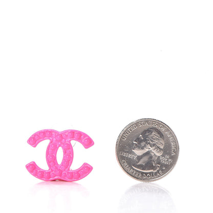 Chanel Enamel CC Earrings Pink 2 of 5