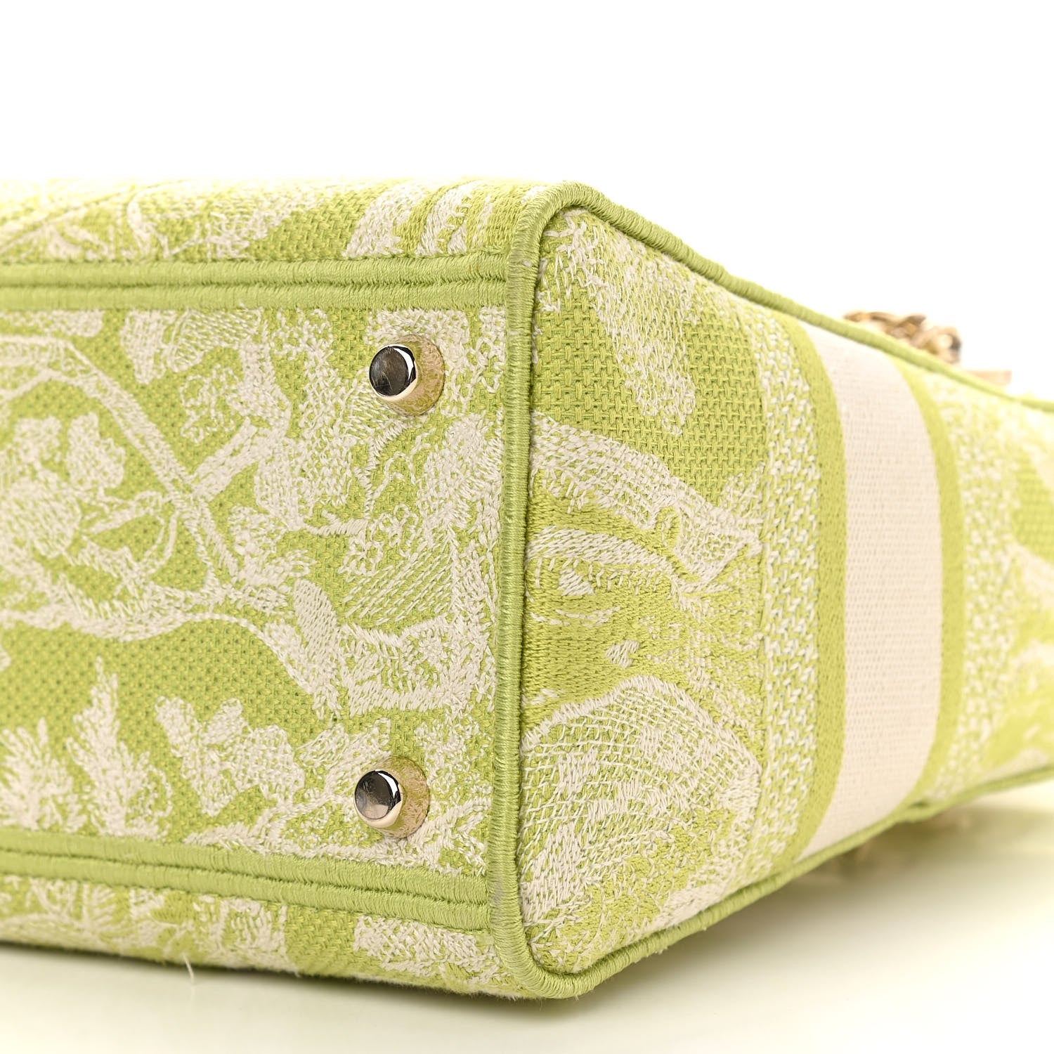 Christian Dior Canvas Toile De Jouy Reverse Embroidered Medium Lady D-Lite Green 9 of 9