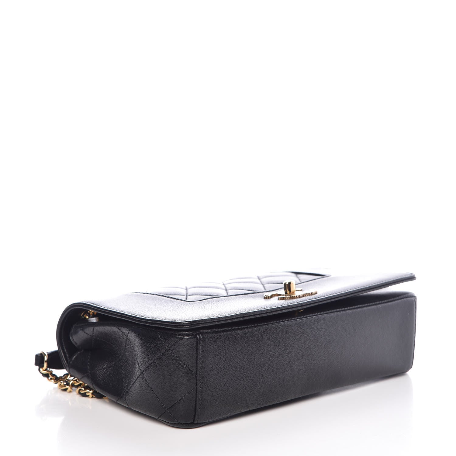 Chanel Sheepskin Quilted Medium Vintage Mademoiselle Flap Black 4 of 8
