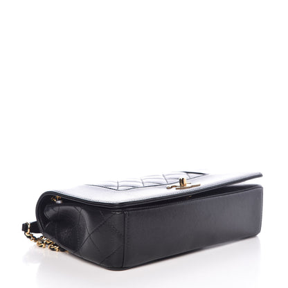 Chanel Sheepskin Quilted Medium Vintage Mademoiselle Flap Black 4 of 8
