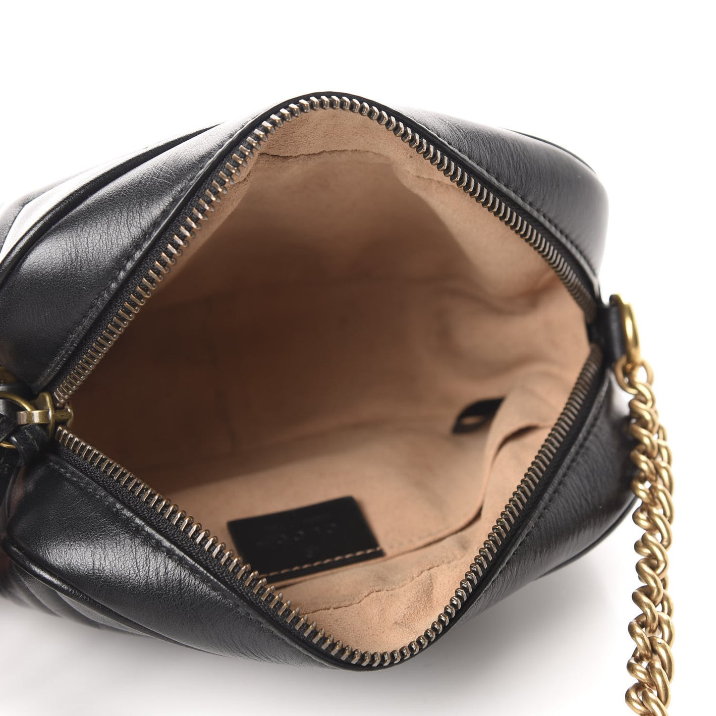 Calfskin Matelasse Mini GG Marmont Chain Shoulder Bag Black