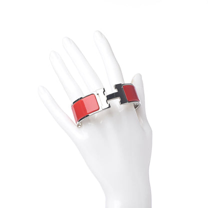 Hermes Enamel Wide Clic Clac H Bracelet GM Red 2 of 5