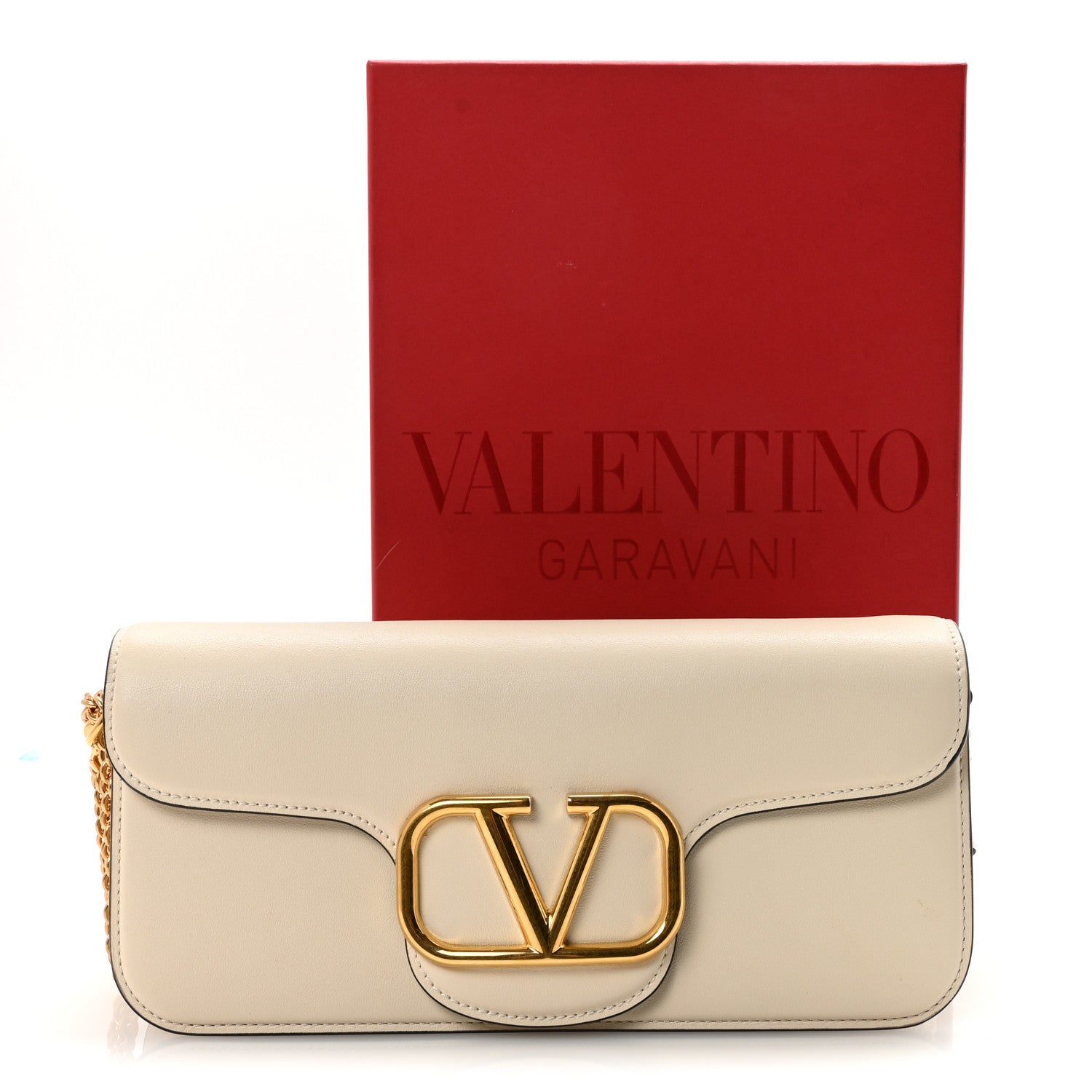 Valentino Garavani Calfskin Vlogo Loco Shoulder Bag Light Ivory 10 of 10