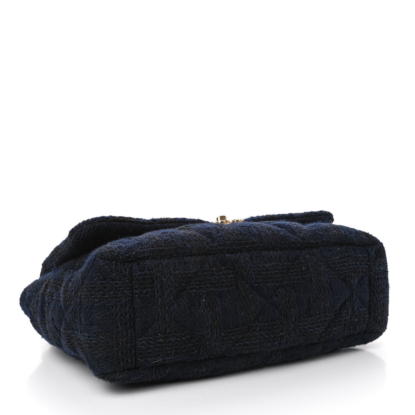 Tweed Quilted Maxi Chanel 19 Flap Navy