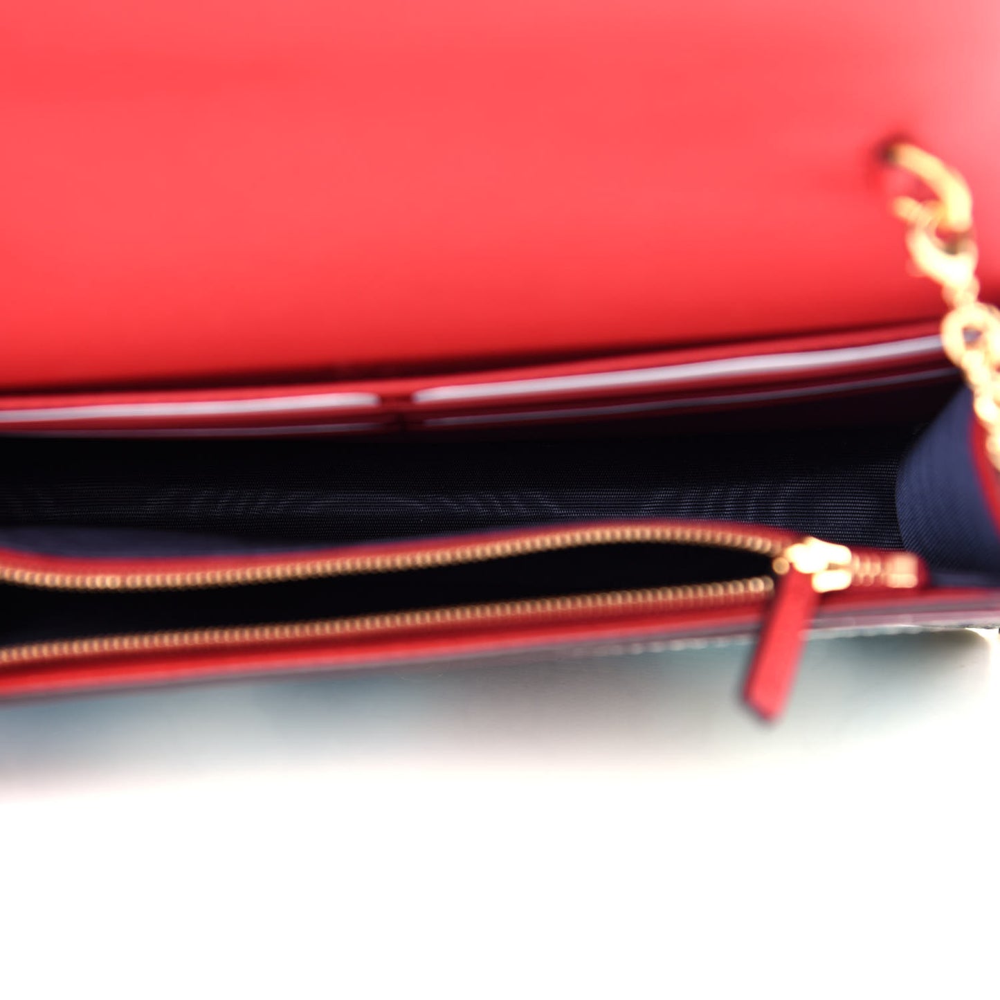 GG Supreme Monogram Blooms Chain Wallet Blue