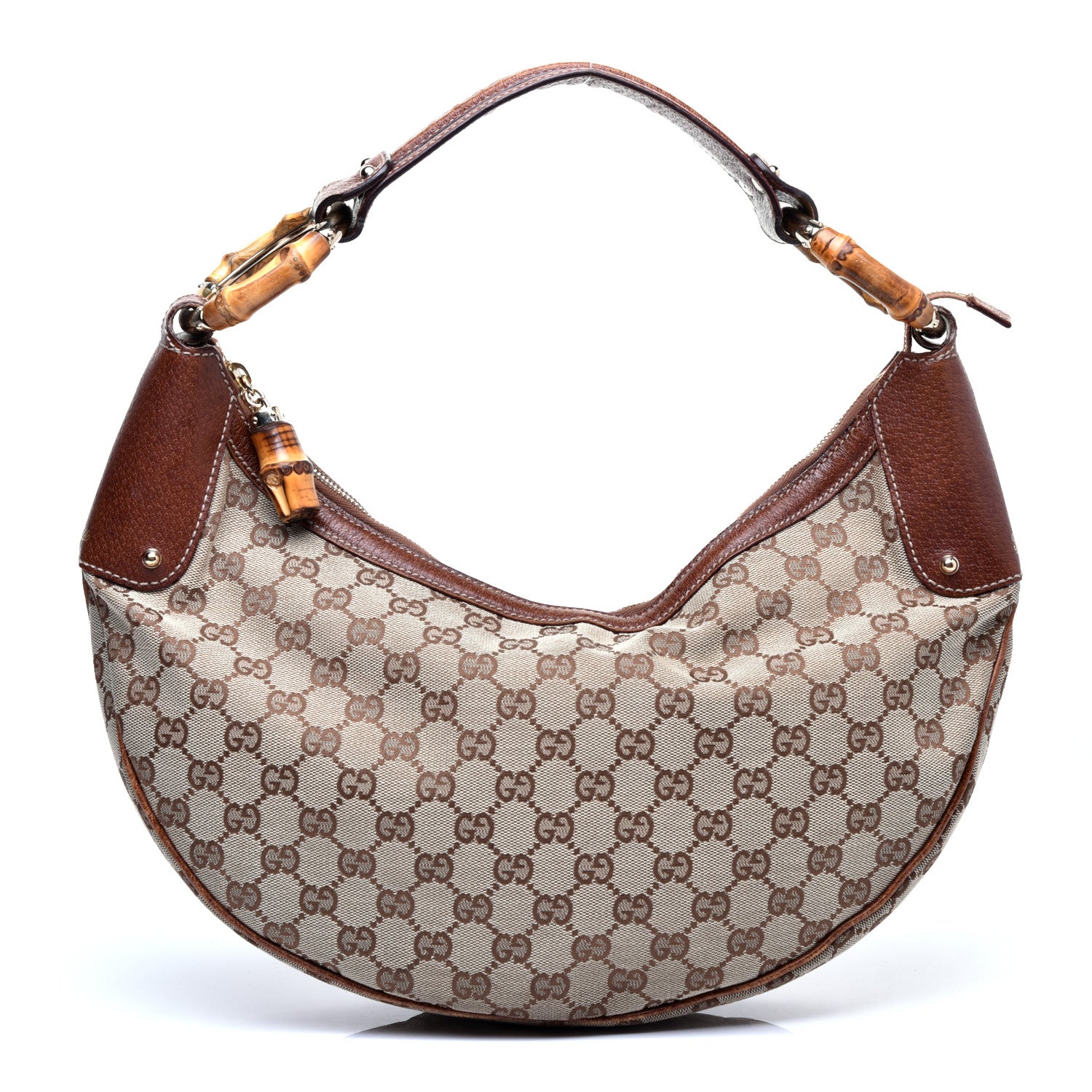 Gucci Monogram Bamboo Ring Hobo Brown 1 of 11