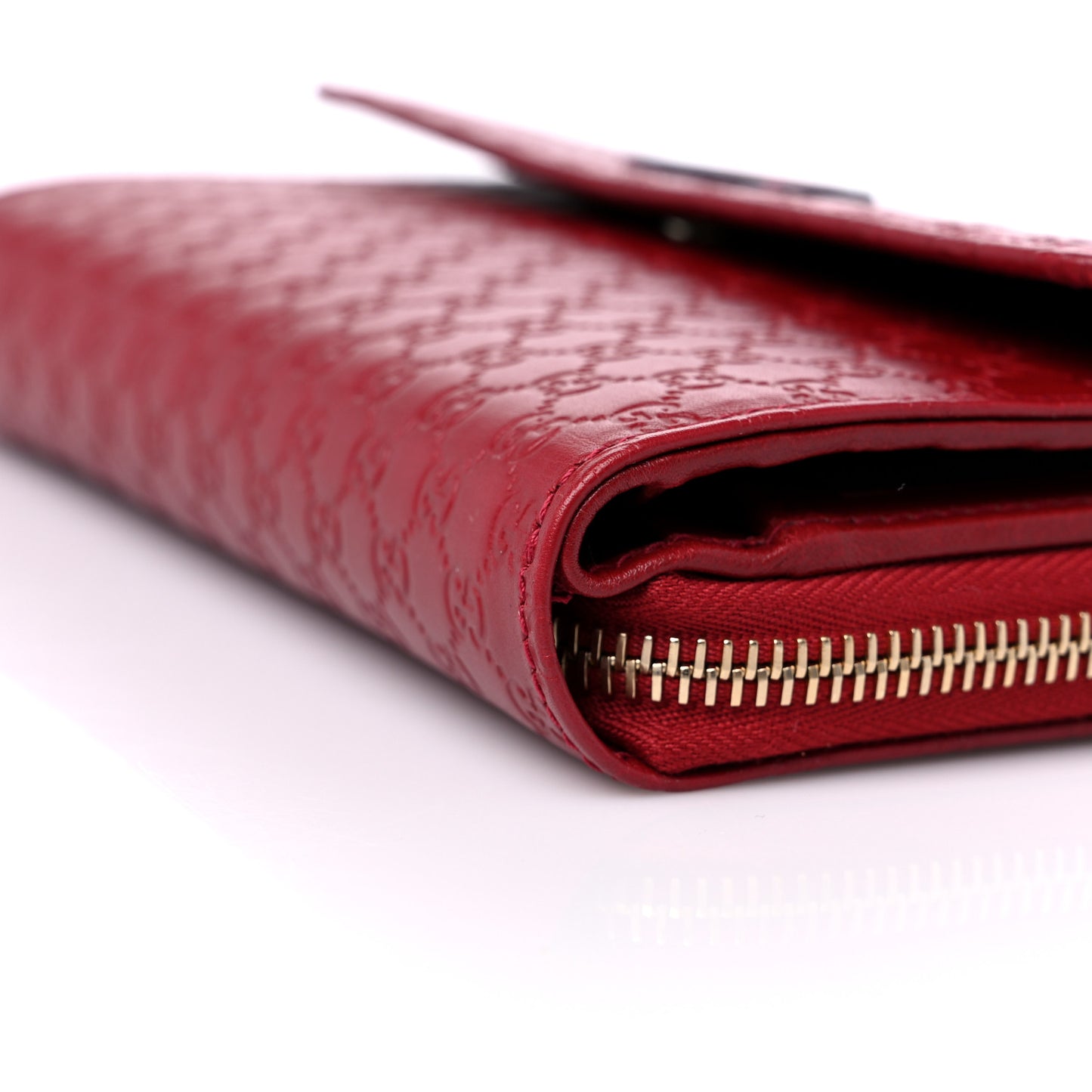 Soft Microguccissima Continental Zip Wallet Red