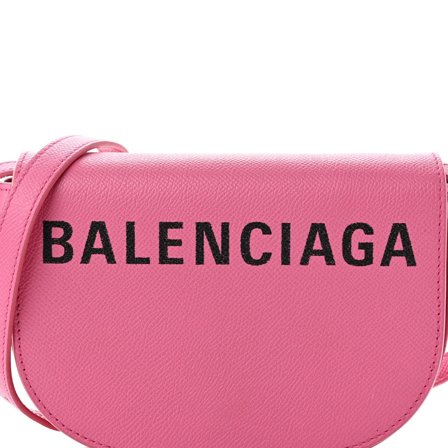 Signature Grained Calfskin Logo Print Ville Day Bag XS Rose Bubblegum Black