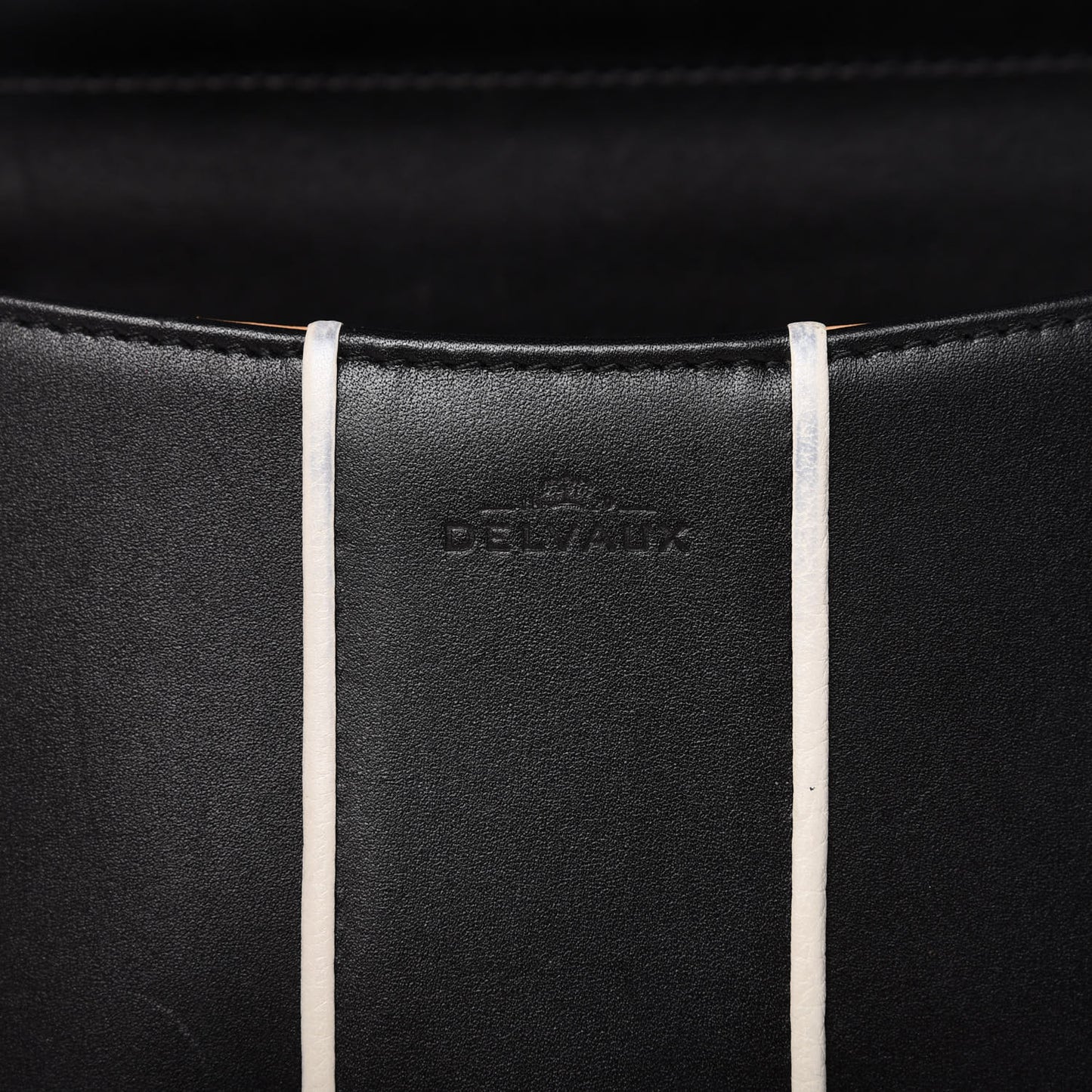 Calfskin Illusion Piped Mini Brillant Satchel Black