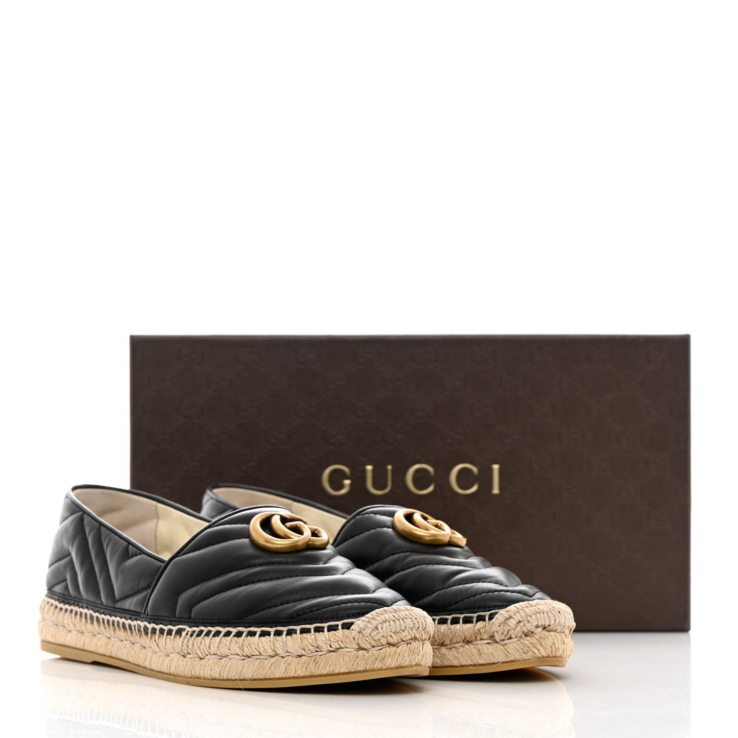 Nappa Matelasse GG Marmont Espadrilles 40.5 Black