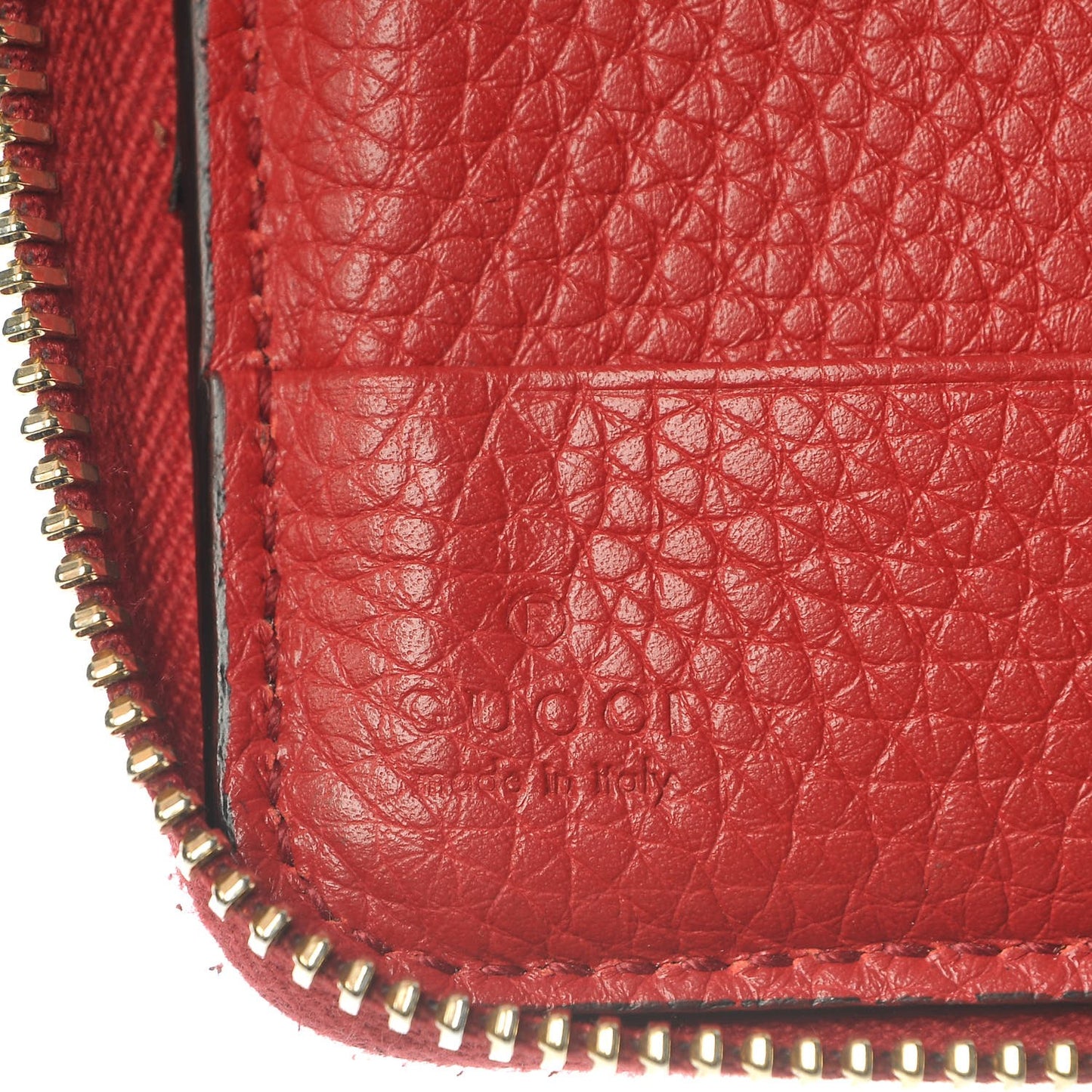 Pebbled Calfskin Medium Soho Zip Around Wallet Red