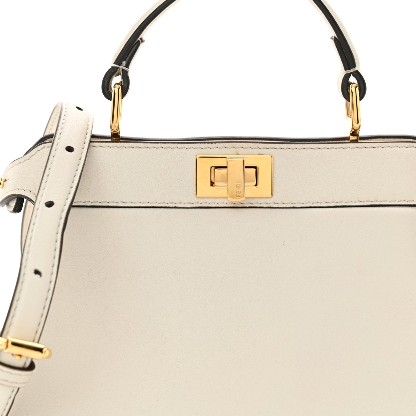 Shiny Nappa Petite Peekaboo I SEE U Satchel White