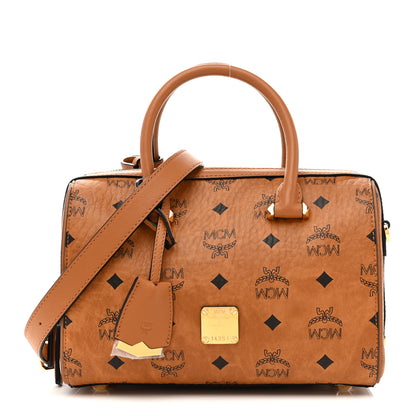 MCM Visetos Small Essential Boston Bag Cognac 1 of 10