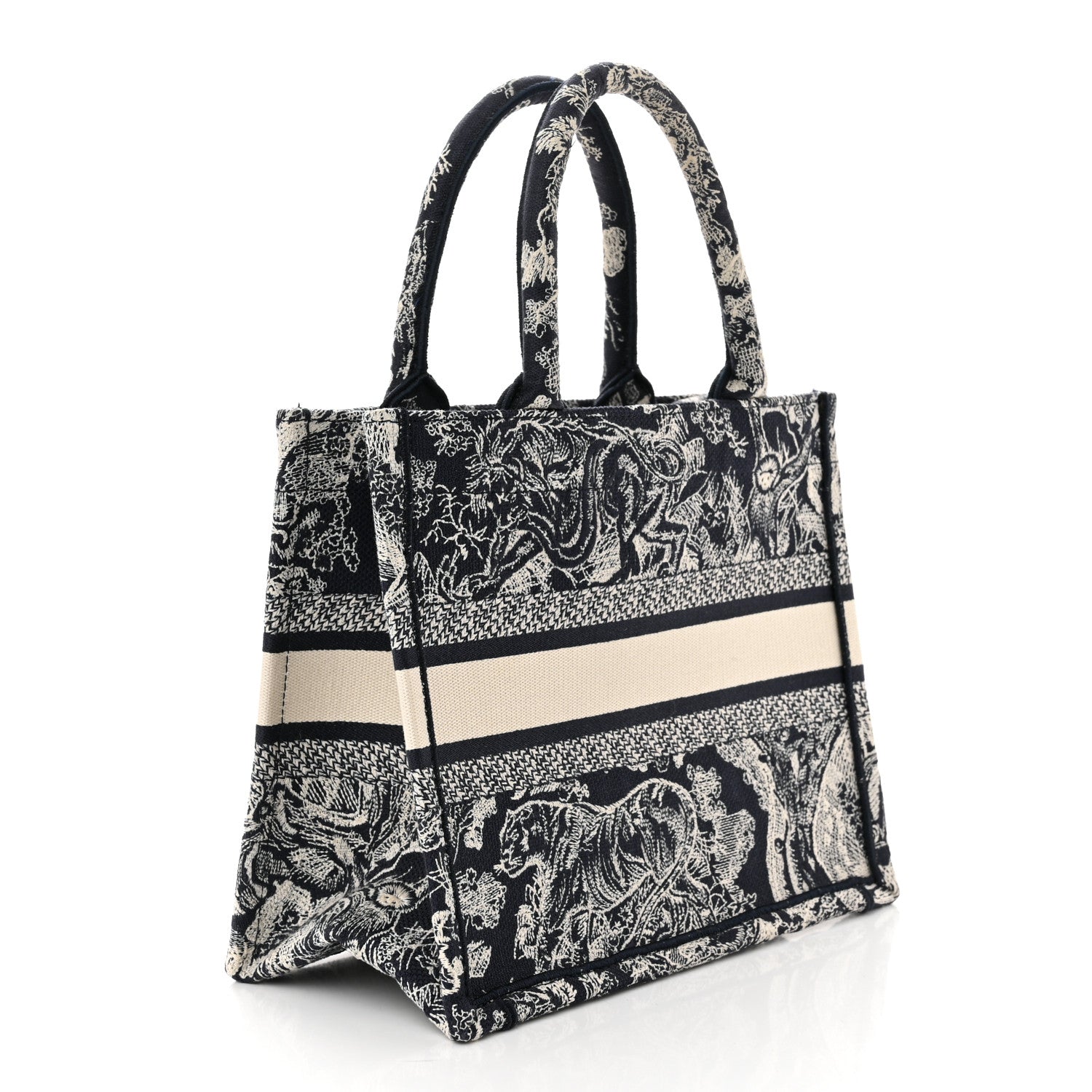 Christian Dior Canvas Embroidered Small Dioriviera Toile De Jouy Book Tote Blue 3 of 10
