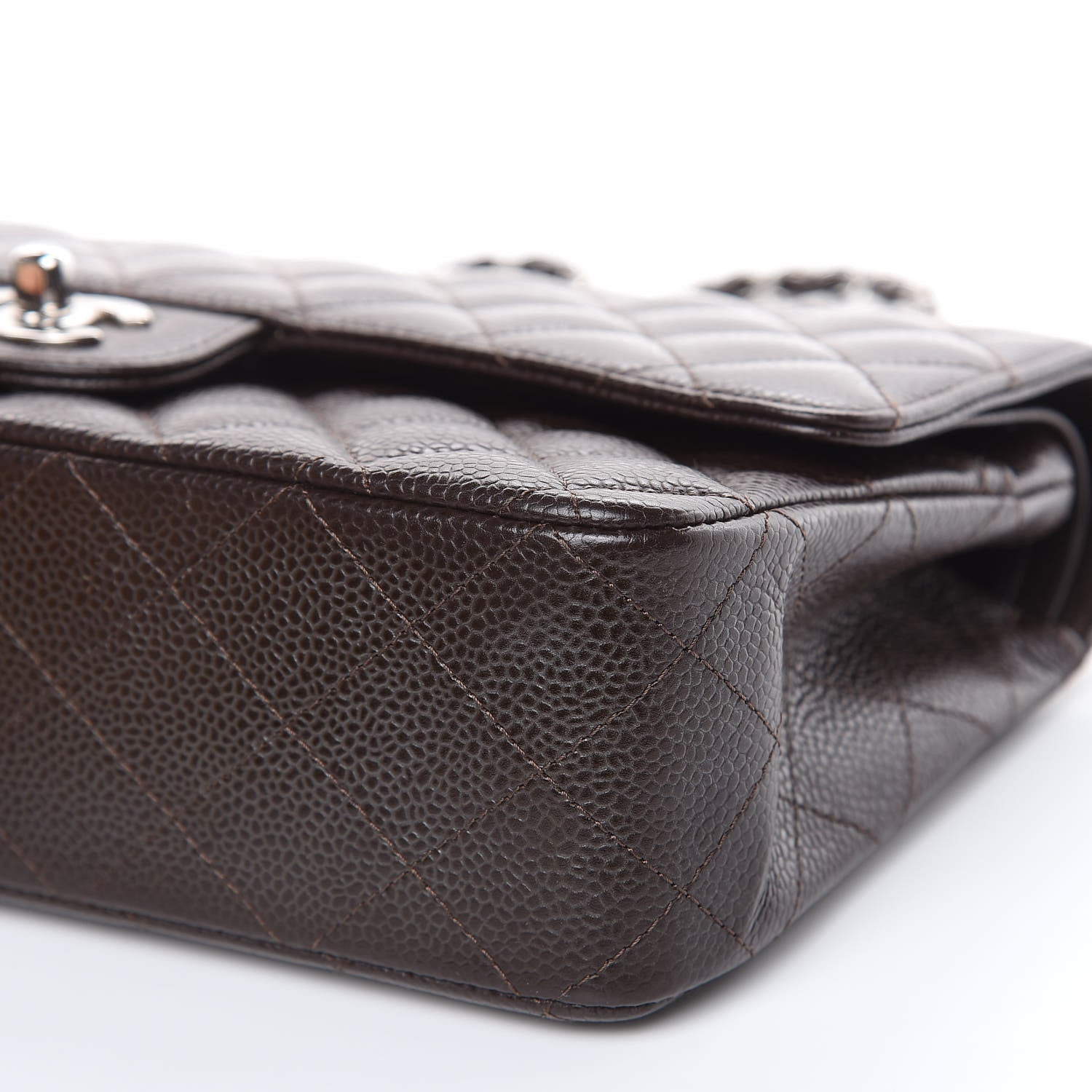 Chanel Caviar Quilted Medium Double Flap Brown 9 of 13