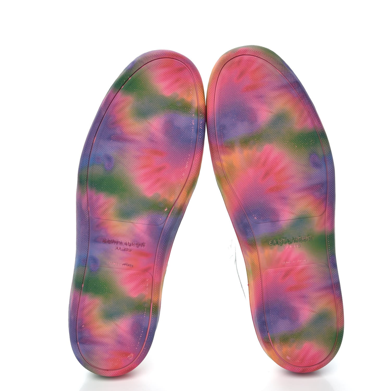 Saint Laurent Calfskin Mens Signature Court Classic SL/10H High Top Sneakers 41.5 Off White Multicolor Tie-Dye 5 of 9