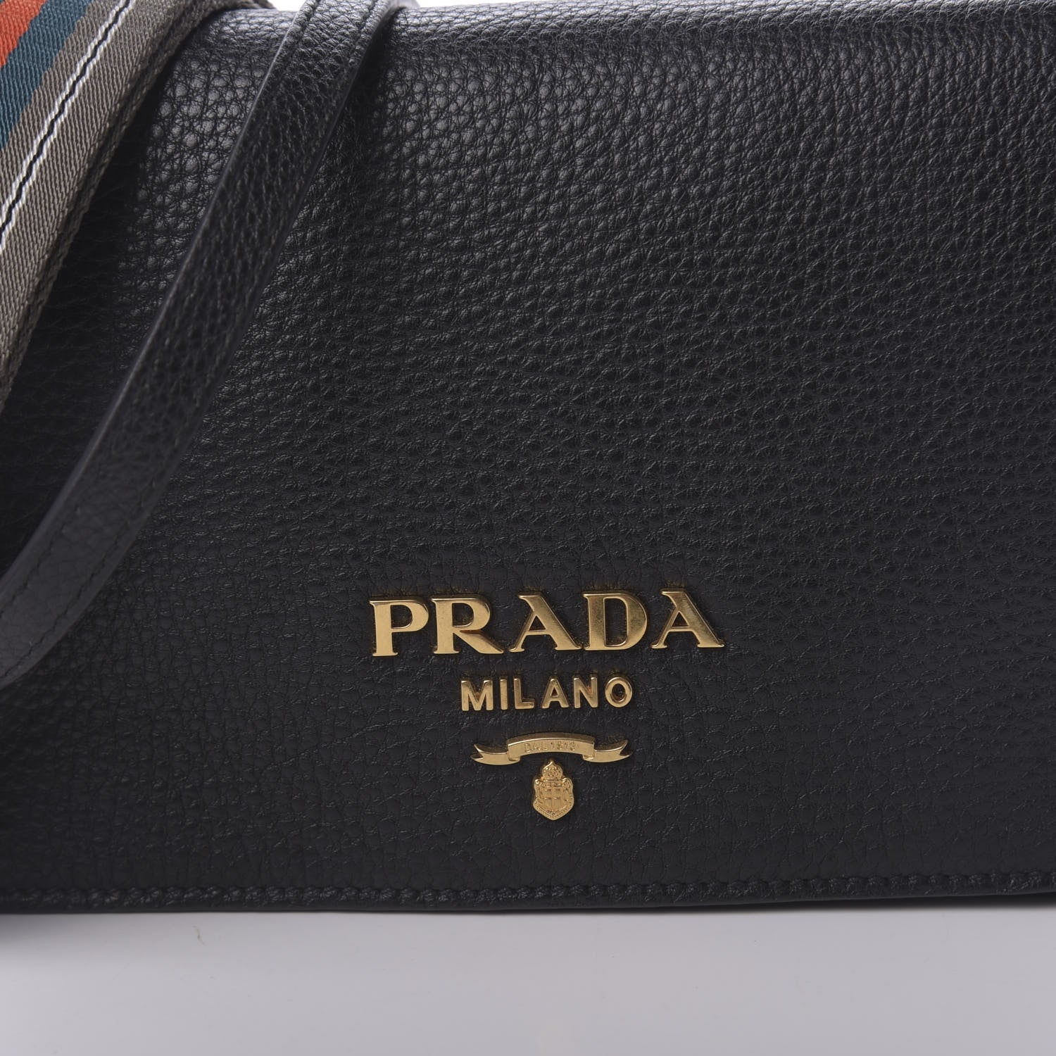 Prada Vitello Daino Flap Crossbody Black 9 of 9