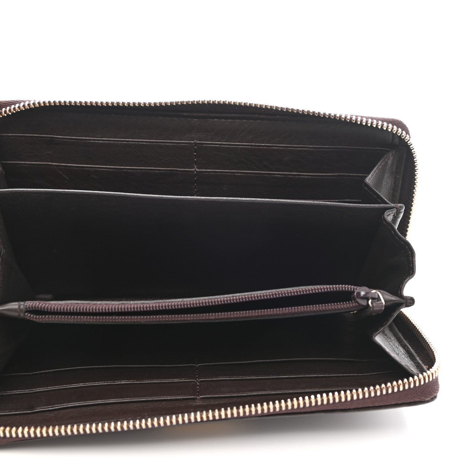 Gucci Guccissima Margaux Calfskin Metal Bar Zip Around Wallet Chocolate 5 of 10