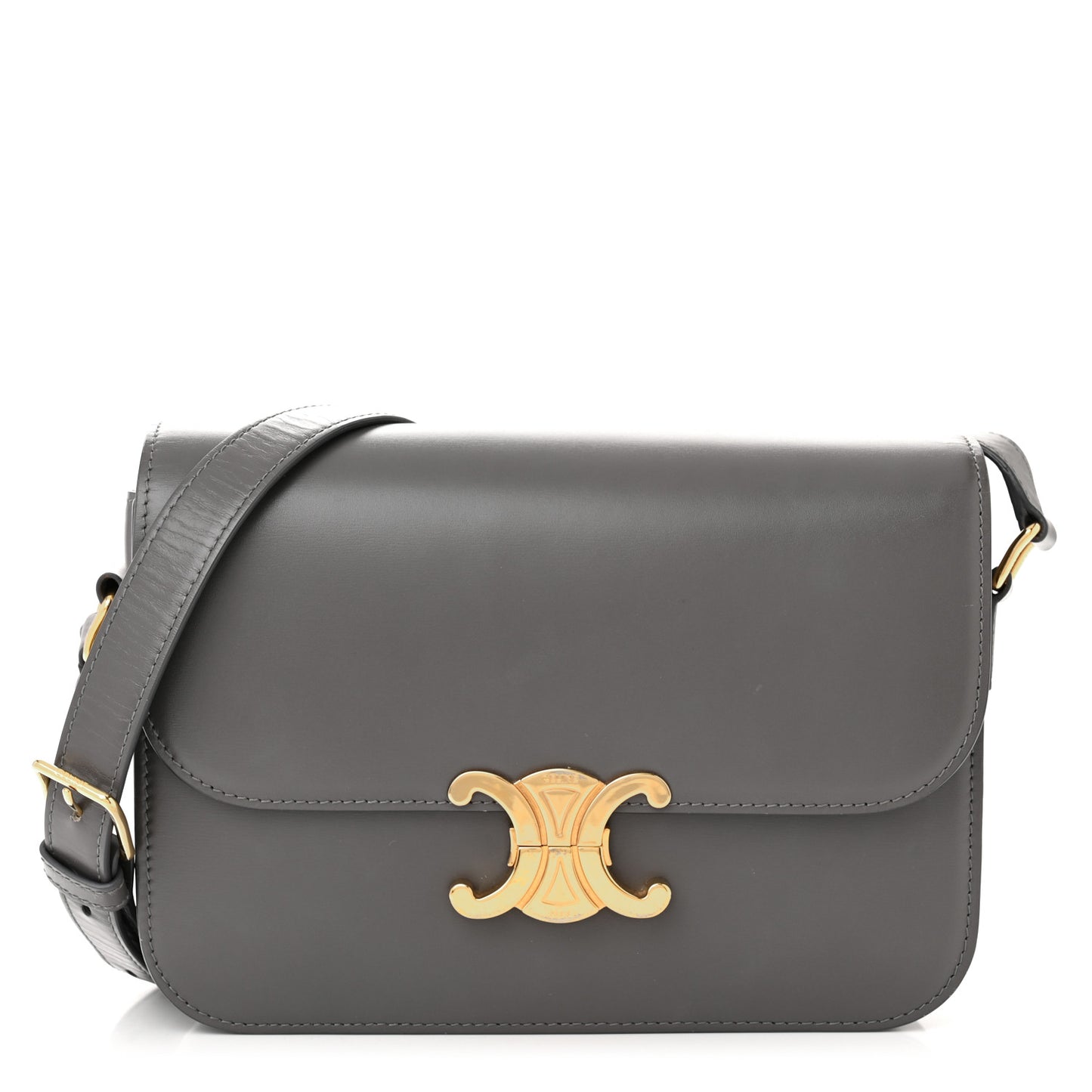 Shiny Calfskin Medium Triomphe Grey