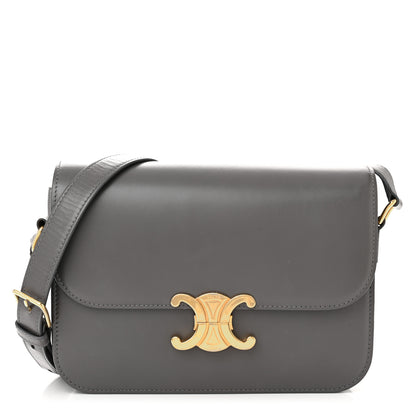 Celine Shiny Calfskin Medium Triomphe Grey 1 of 14