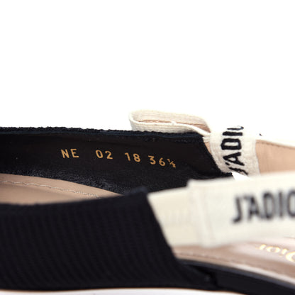 Christian Dior Technical Canvas Ribbon J'Adior Slingback Ballet Flats 36.5 Black 10 of 11