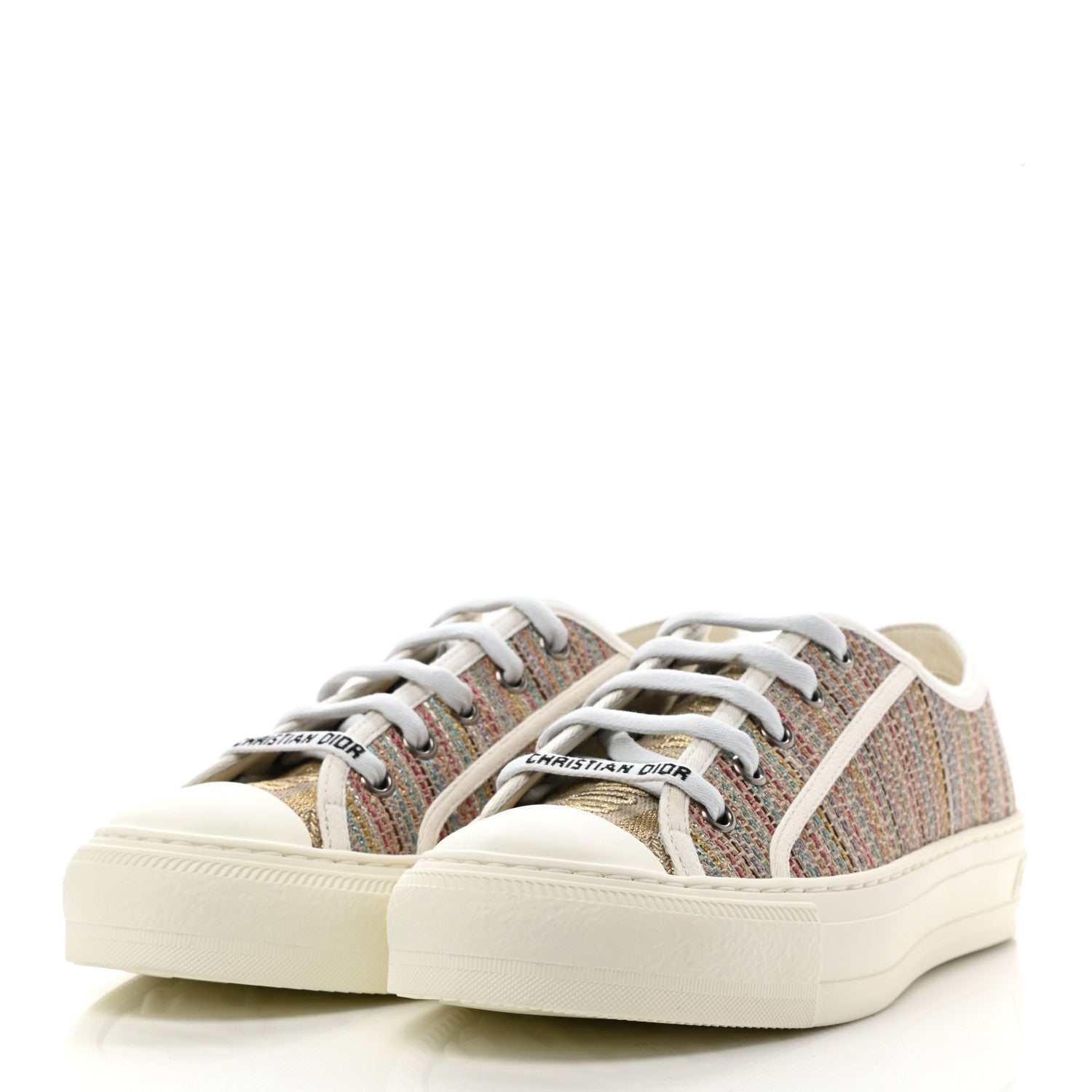Christian Dior Romance Lurex Walk'N'Dior Low Top Sneakers 37.5 Multicolor 3 of 9