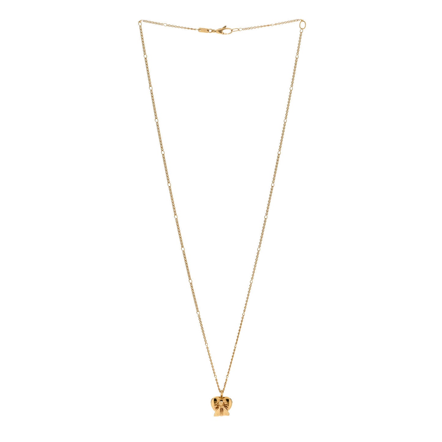 18K Yellow Gold Le Marche Des Merveilles Bee Heart Pendant Necklace