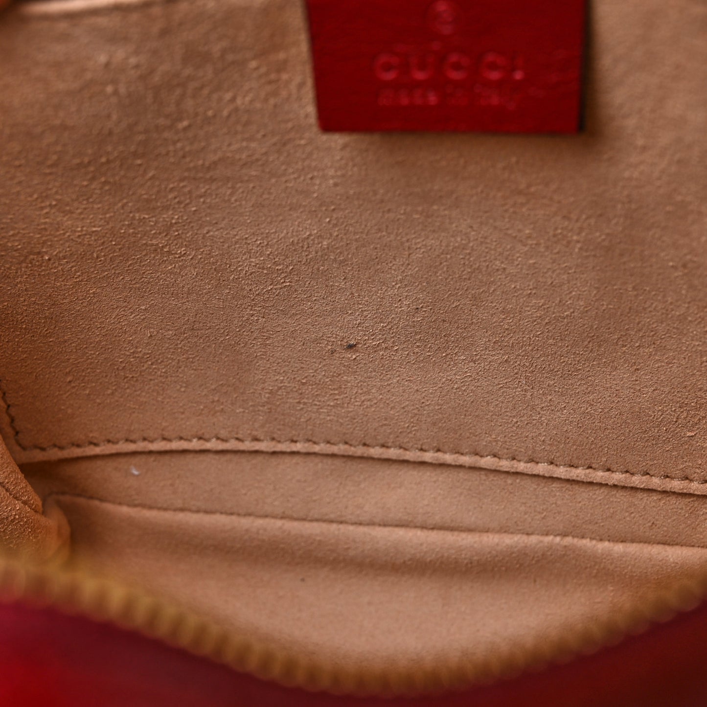 Monogram Azalea Calfskin Matelasse Diagonal Small GG Marmont Chain Shoulder Bag Beige Ebony New Cherry Red