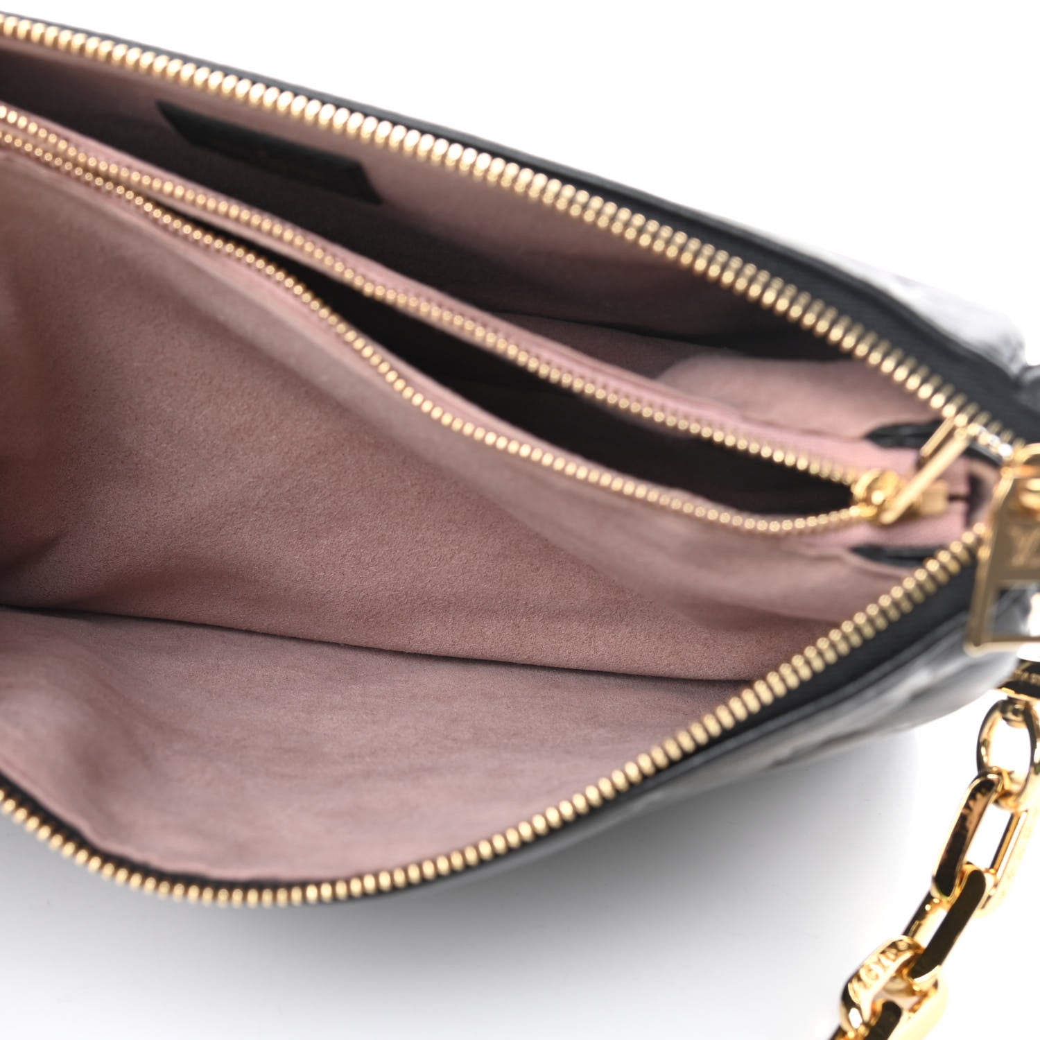 Louis Vuitton Lambskin Embossed Monogram Coussin PM Black 7 of 13