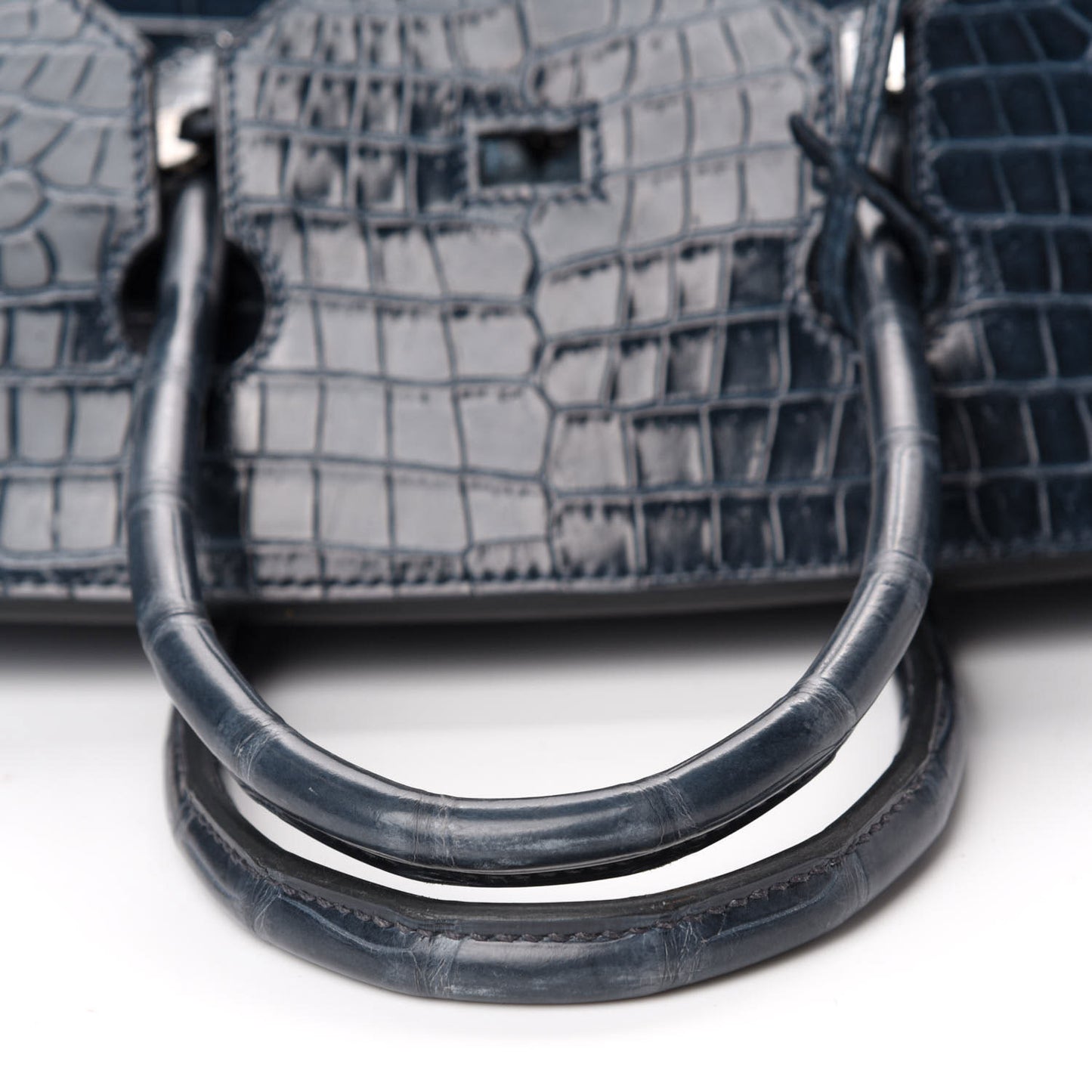 Shiny Porosus Crocodile Birkin 35 Bleu Abysse