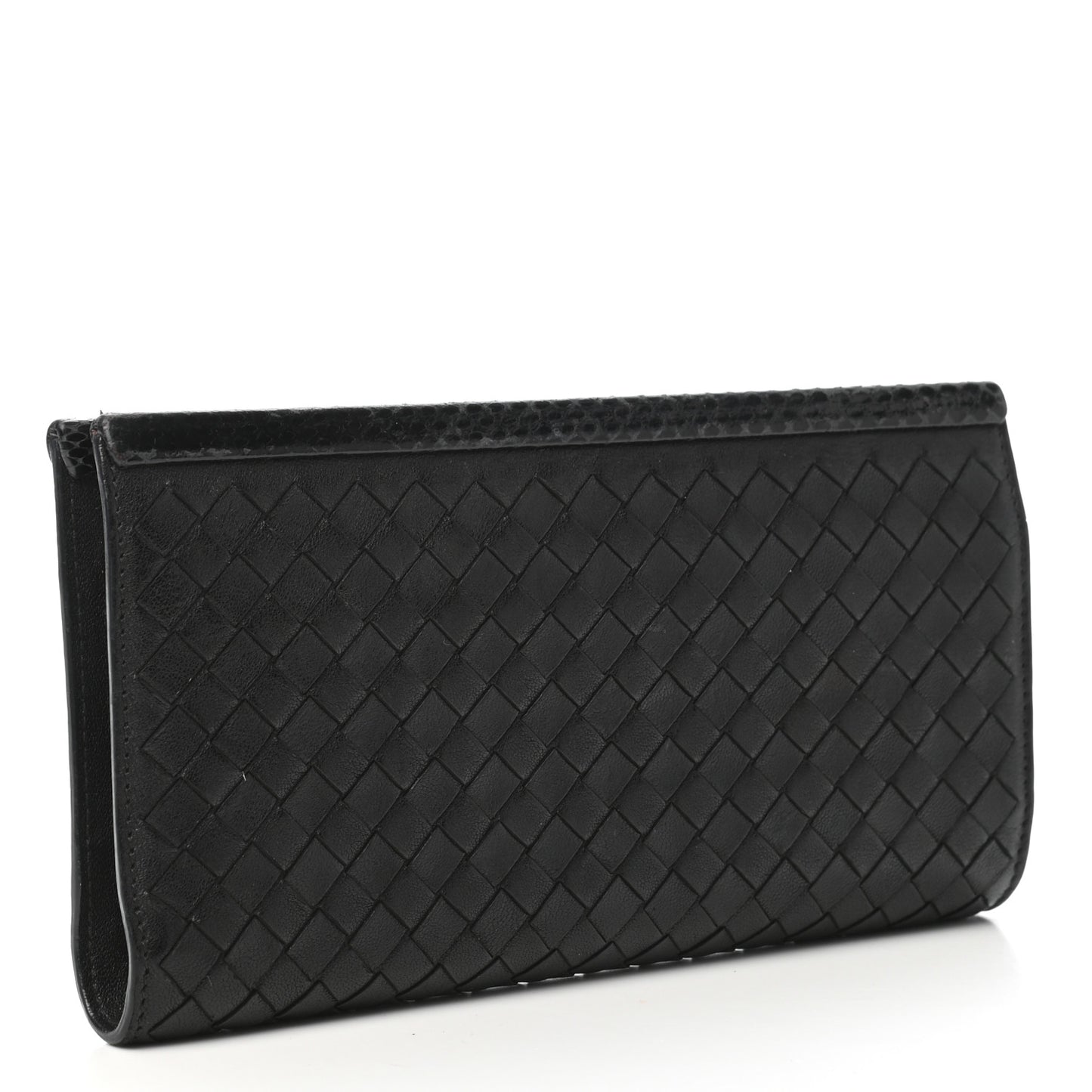 Nappa Ayers Intrecciato Zip Around Wallet Black