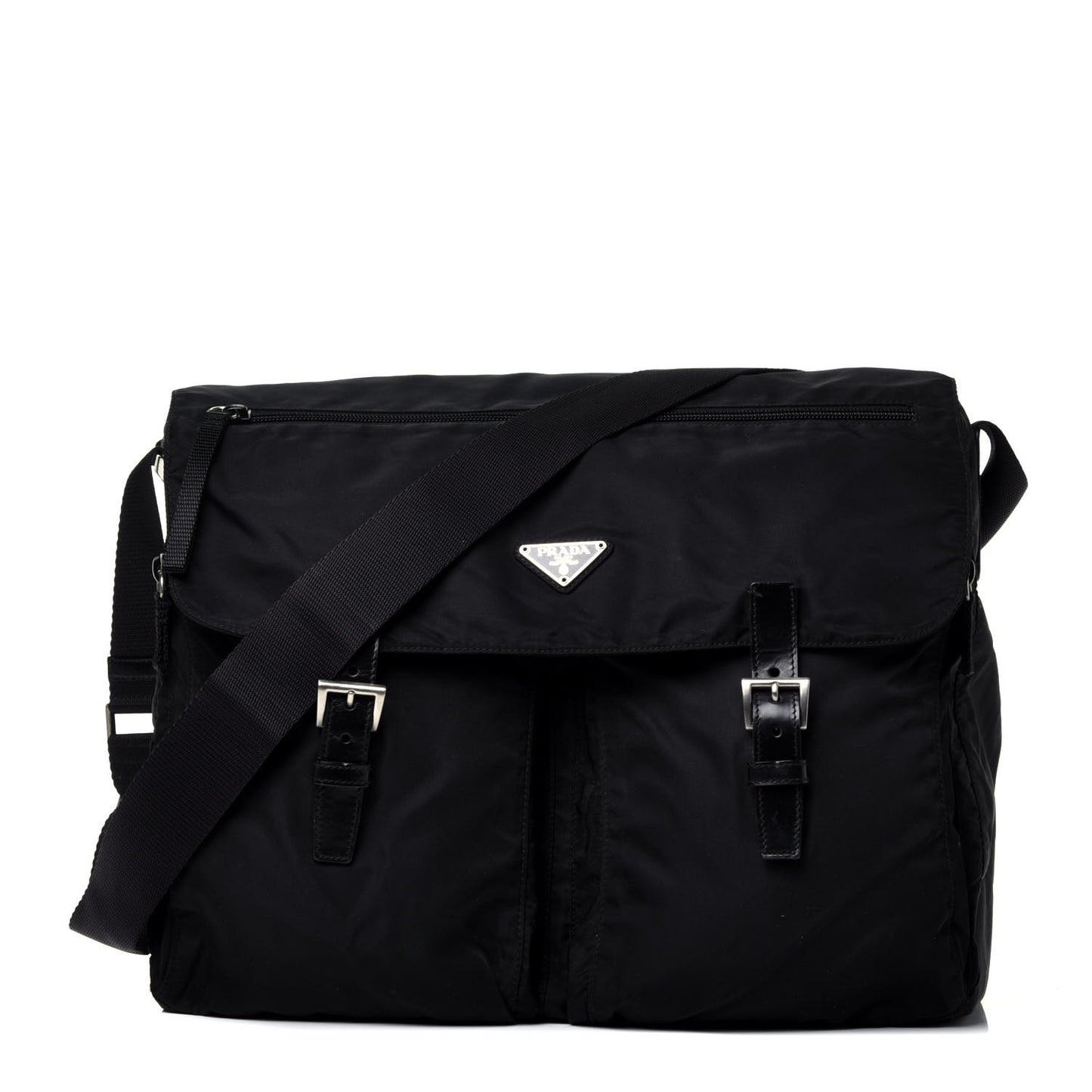 Nylon Vela Messenger Bag Black