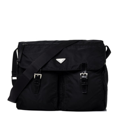 Prada Nylon Vela Messenger Bag Black 1 of 9