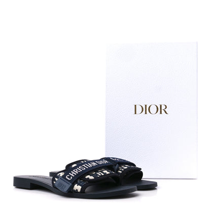 Christian Dior Nylon Oblique Dio(r)evolution Slide Sandals 38 Deep Blue 10 of 10
