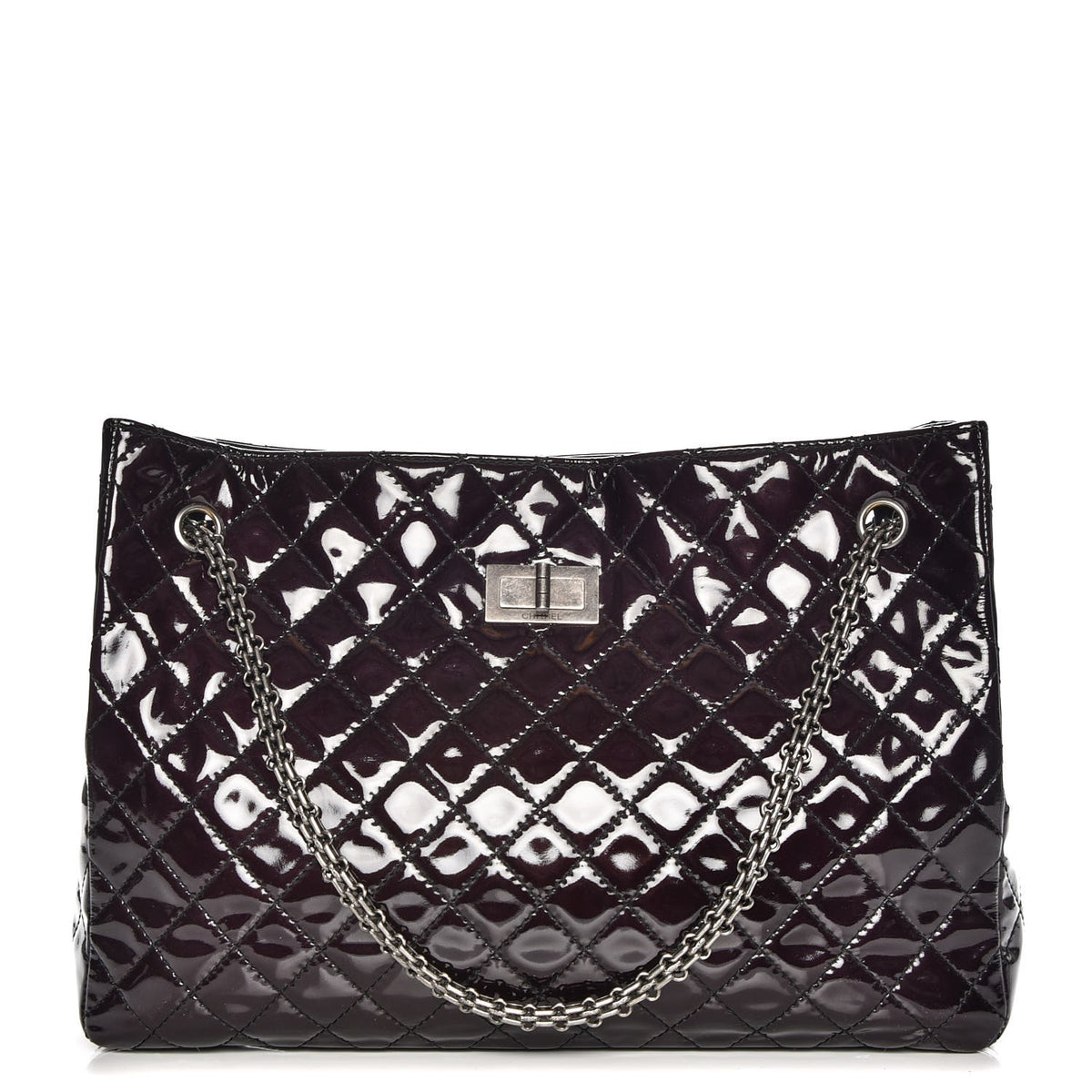 Patent Calfskin Quilted Reissue 2.55 Tote Burgundy