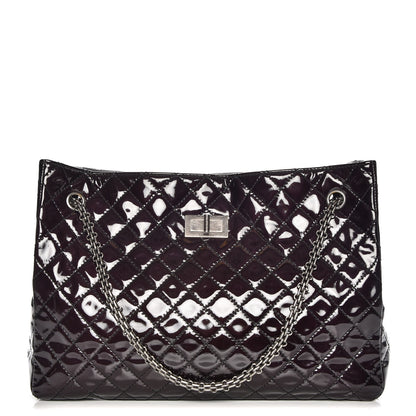 Chanel Patent Calfskin Quilted Reissue 2.55 Tote Burgundy 1 of 7