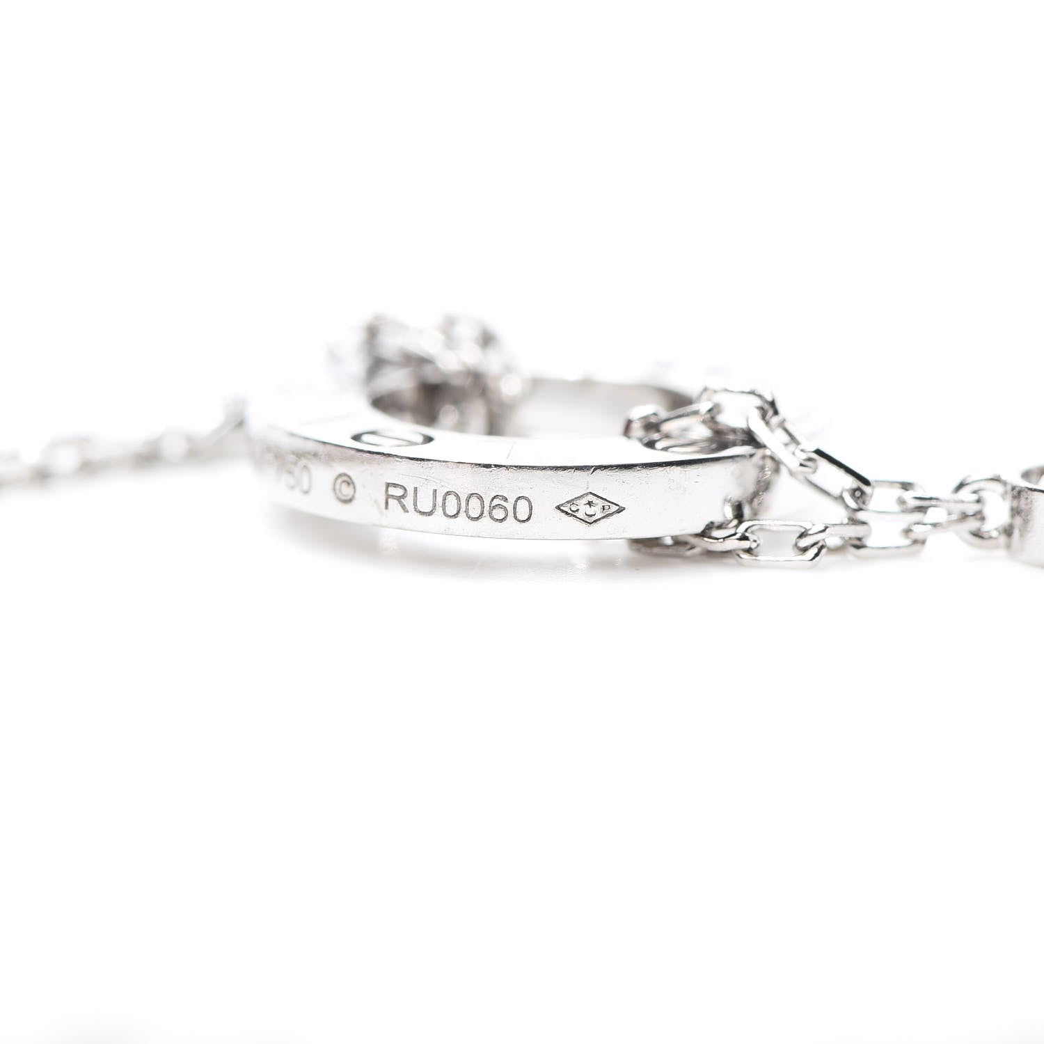 Cartier 18K White Gold Diamond LOVE Bracelet 5 of 6