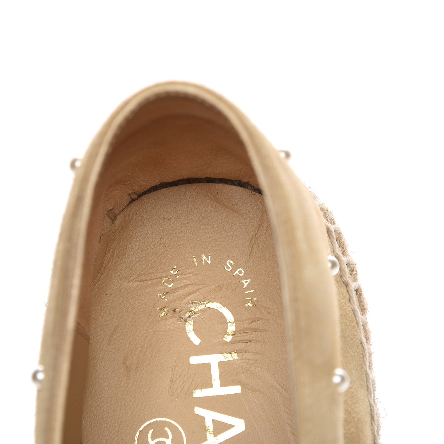 Suede Pearl CC Espadrilles 39 Beige