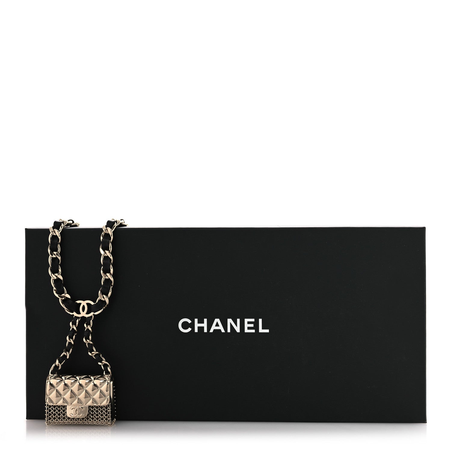Chanel Lambskin Chain CC Flap Bag Belt 75 Black Gold 6 of 6