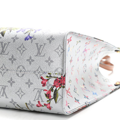 Louis Vuitton Metallic Monogram LV Garden OnTheGo MM Silver 6 of 9