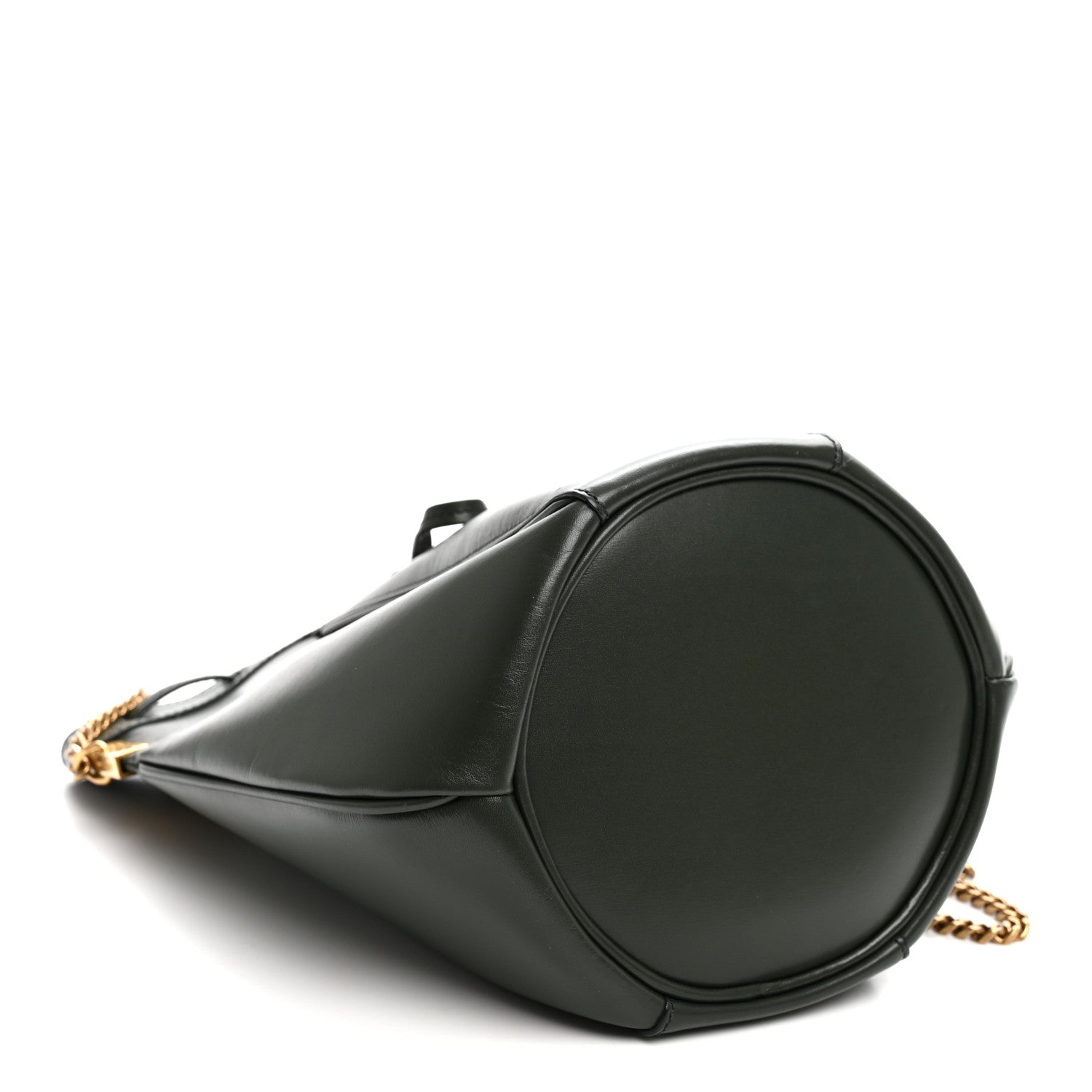 Saint Laurent Smooth Calfskin Small Talitha Bucket Bag Vert Fonce 3 of 10