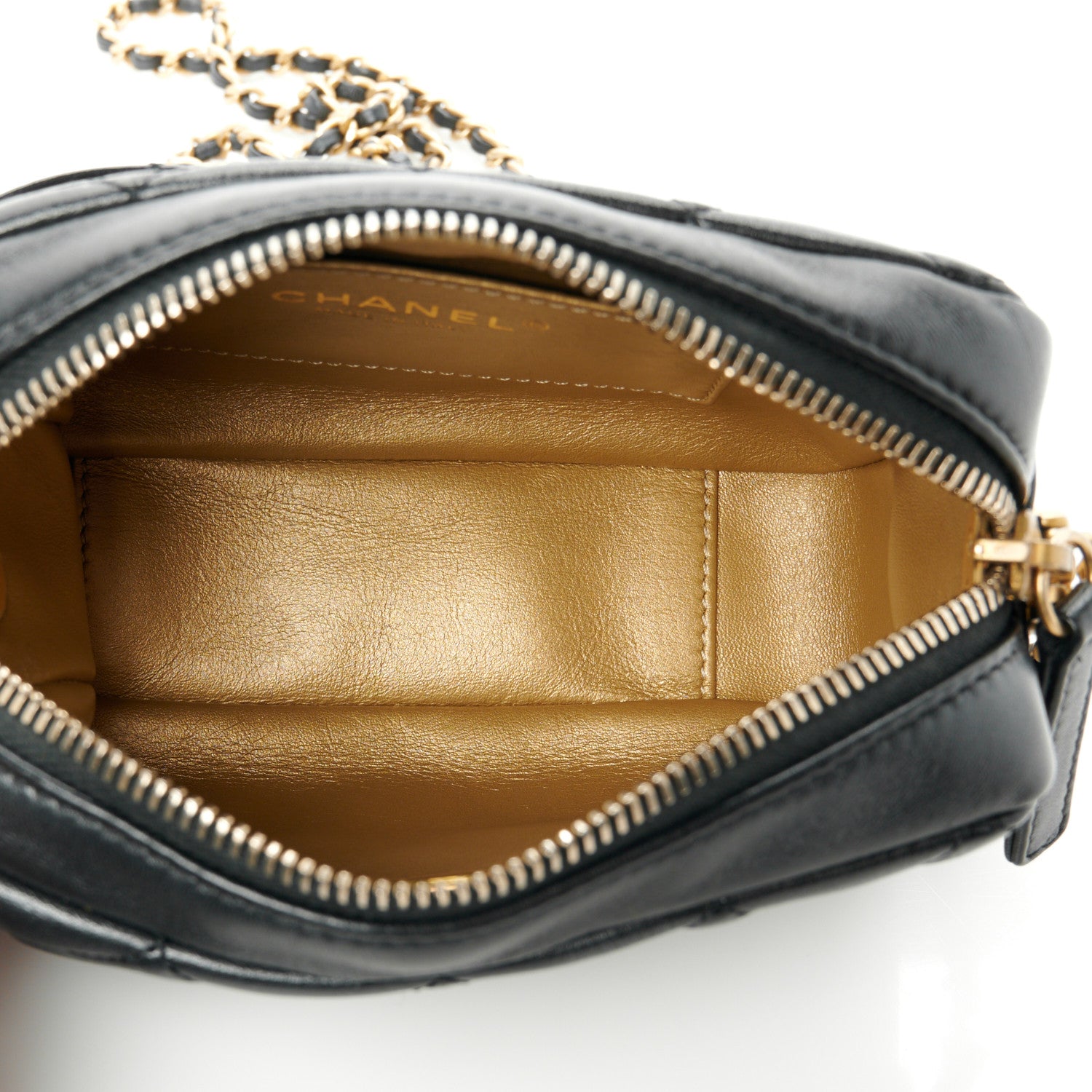 Chanel Lambskin Quilted CC Pearl Crush Camera Case Black 5 of 10